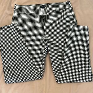 Talbots sz12 black/white check Chatham ankle pant back pockets ankle slits